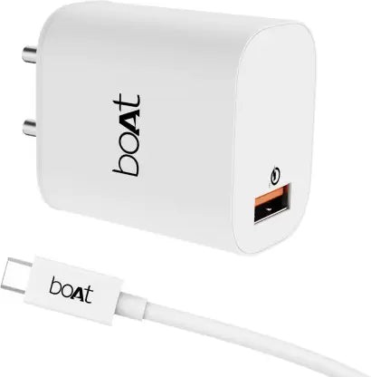 boAt 18W Power WCD QC3A Charger combo (Type C - Cable Included) boAt 18W Power WCD QC3A Charger combo (Type C - Cable Included)
